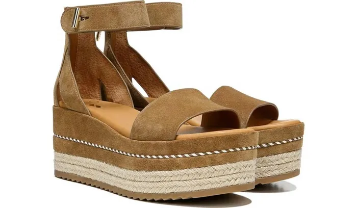 Spadrilles Women Franco Sarto Sarto Messina Espadrille Wedge Sandal Toasted Barley Suede