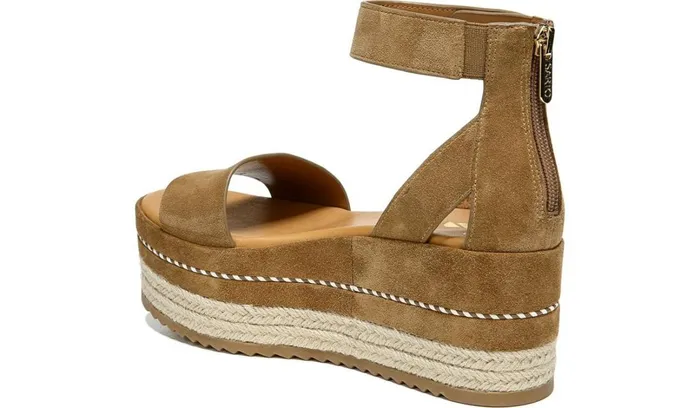 Spadrilles Women Franco Sarto Sarto Messina Espadrille Wedge Sandal Toasted Barley Suede