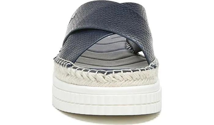 Sport Sandals Women Franco Sarto Franco Barb Platform Slide Sandal French Navy Faux Leather