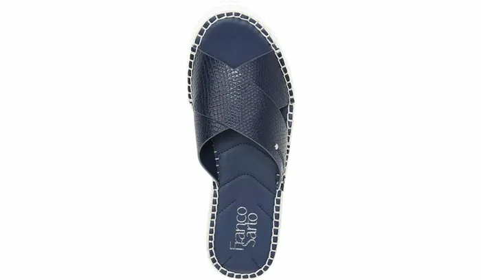 Sport Sandals Women Franco Sarto Franco Barb Platform Slide Sandal French Navy Faux Leather