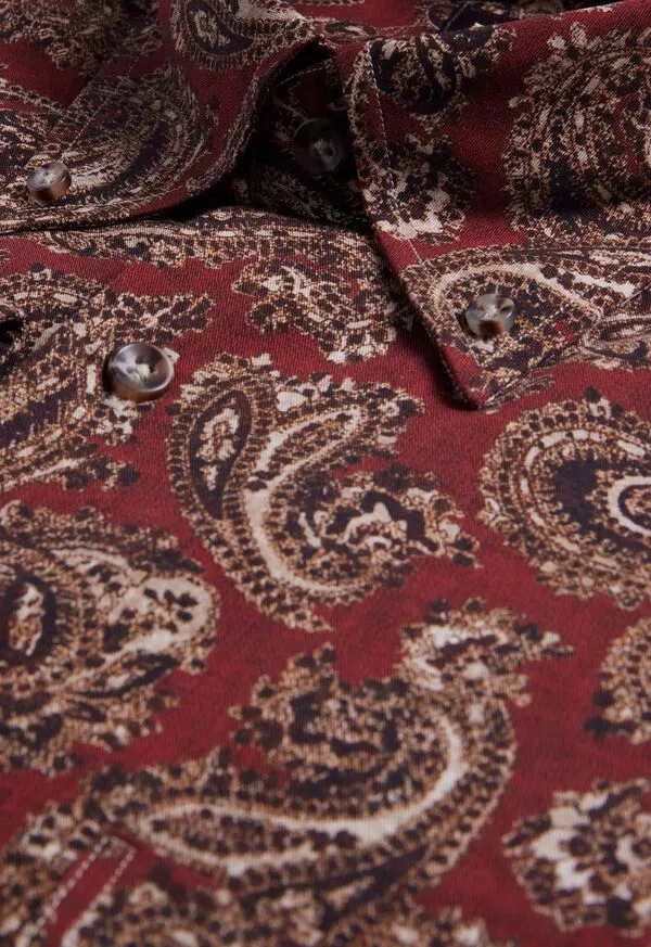 Sport Shirts Paulstuart Mens Cotton Paisley Print Sport Shirt Burgundy Sport Shirts Paulstuart Mens Cotton Paisley Print Sport Shirt Burgundy