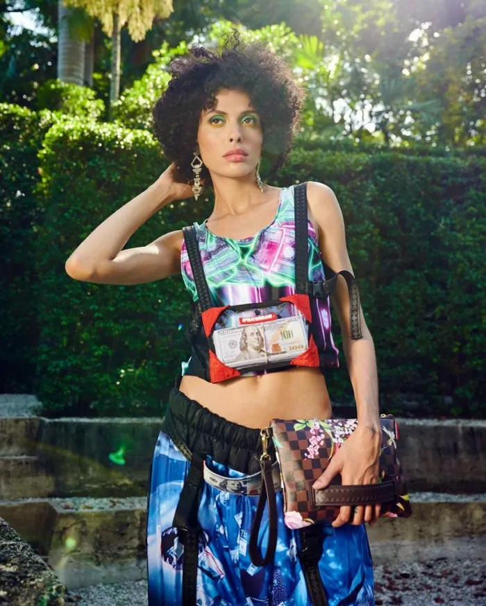 SPRAYGROUND GARDEN OF SHARKS CROSSOVER CLUTCH Bags