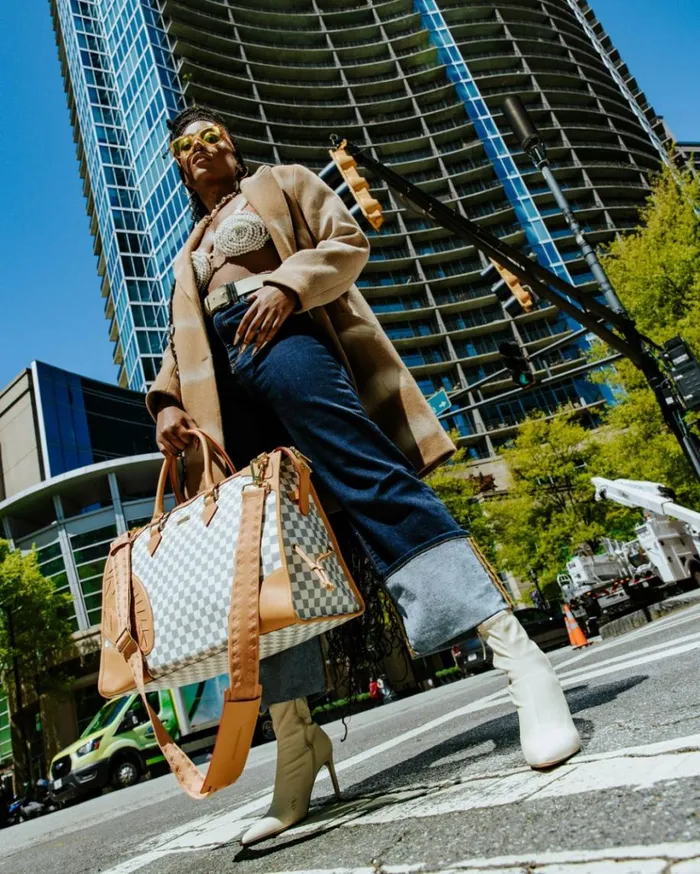 SPRAYGROUND HENNY LATTE PYRAMID DUFFLE Bags