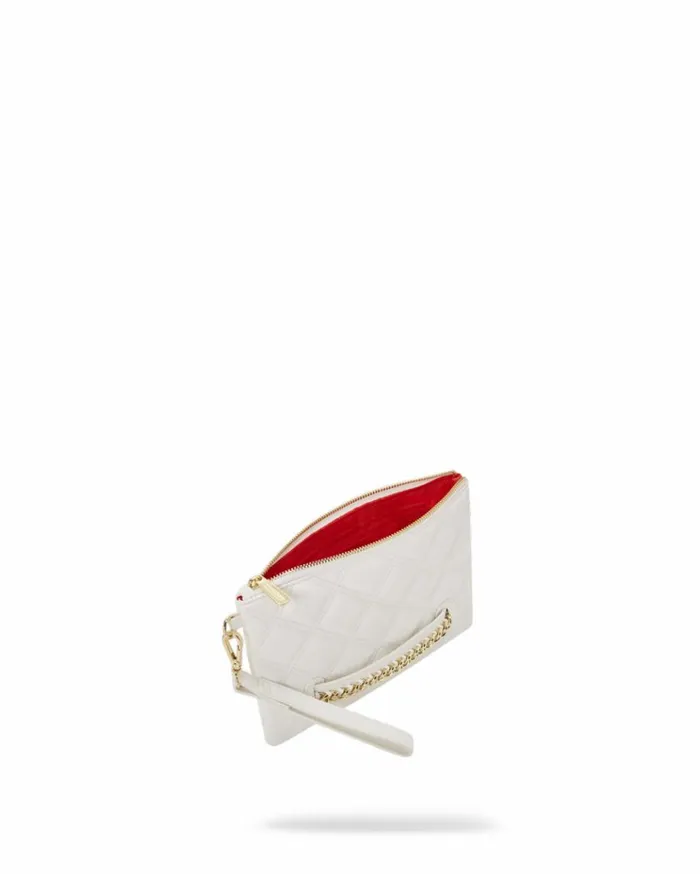 SPRAYGROUND RIVIERA LE BLANC GOLD CHAIN SHARK CROSSOVER CLUTCH Bags