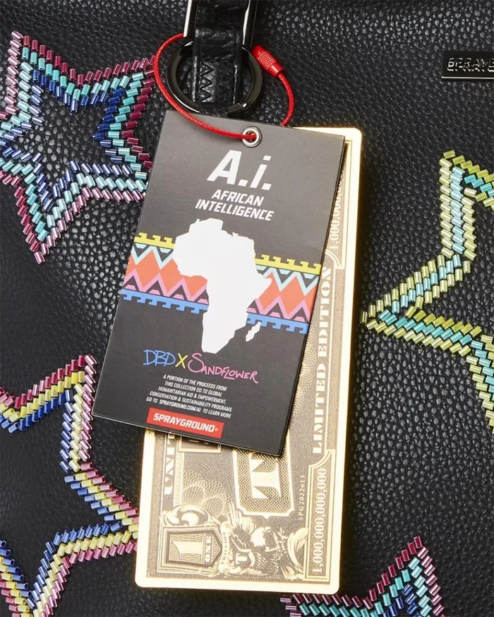 SPRAYGROUND STAR RACER AI7 SANDFLOWER COLLAB BEADED TOTE Bags