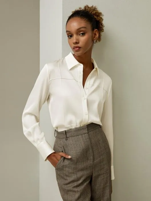 Sprezzatura Silk Blouse 8211 Minimalist 3D Tuck Design Women Blouses Lilysilk Shirts