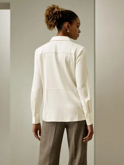 Sprezzatura Silk Blouse 8211 Minimalist 3D Tuck Design Women Blouses Lilysilk Shirts