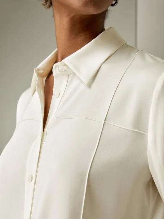 Sprezzatura Silk Blouse 8211 Minimalist 3D Tuck Design Women Blouses Lilysilk Shirts