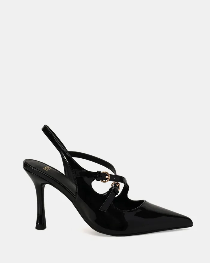 Stilettos ILIUM Black Patent Pumps 8211 NOVO Shoes Women