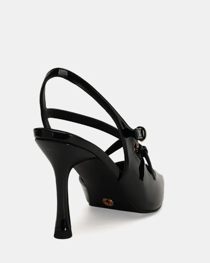 Stilettos ILIUM Black Patent Pumps 8211 NOVO Shoes Women