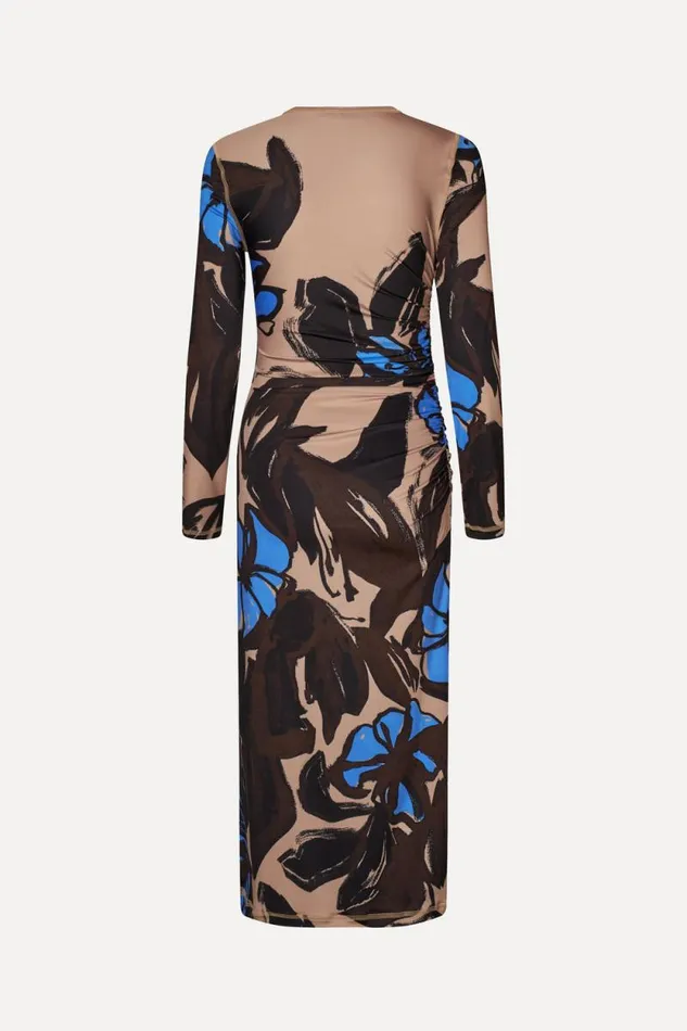 Stine Goya Dresses Gathered Long Sleeve Midi Dress 8211 Eccentric Floral 8211 Women