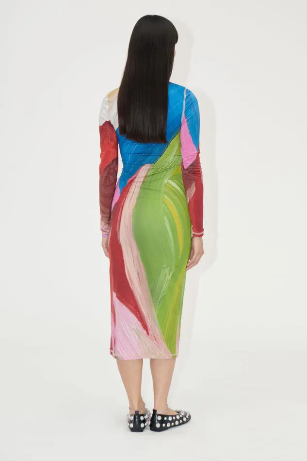 Stine Goya Dresses Pullover Long Sleeve Midi Dress 8211 Hands 8211 Women