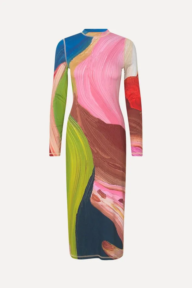 Stine Goya Dresses Pullover Long Sleeve Midi Dress 8211 Hands 8211 Women