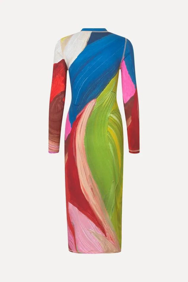 Stine Goya Dresses Pullover Long Sleeve Midi Dress 8211 Hands 8211 Women