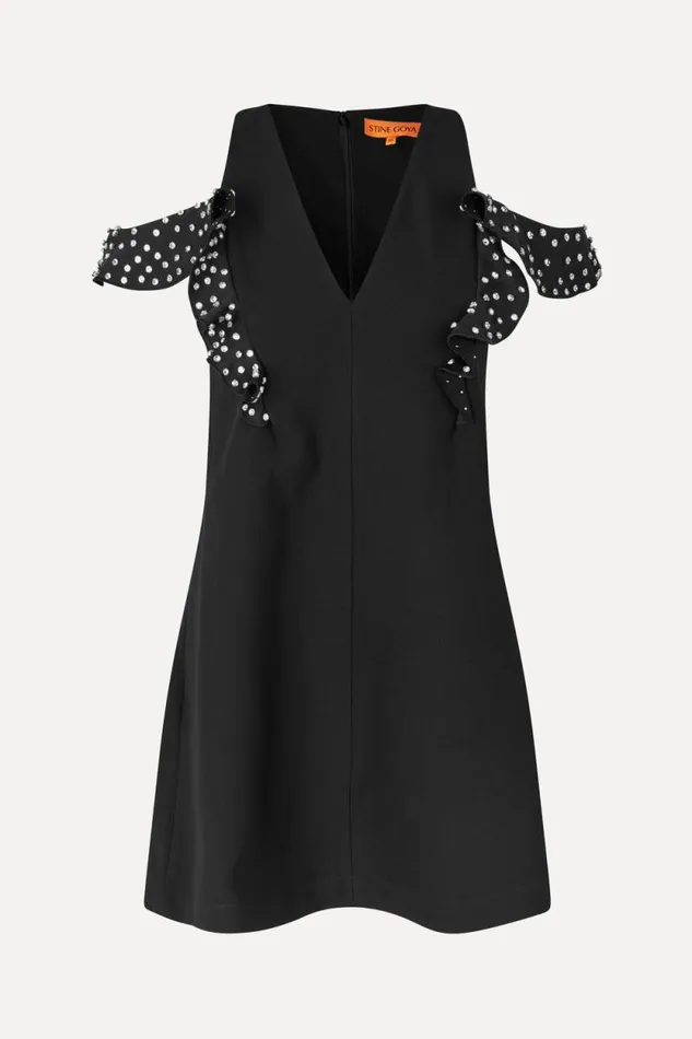 Stine Goya Dresses Ruffle Sleeve Mini Dress 8211 Black 8211 Women
