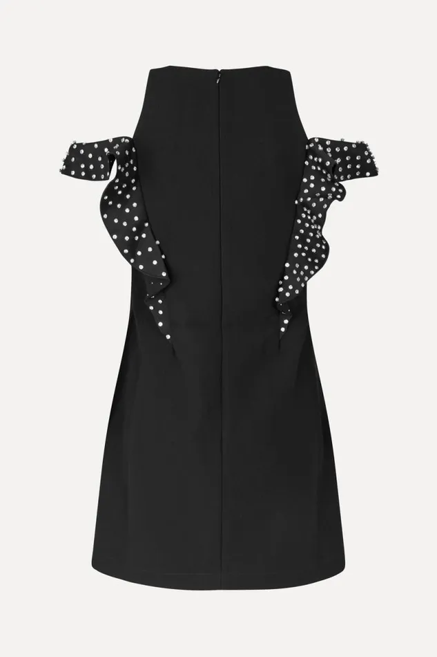 Stine Goya Dresses Ruffle Sleeve Mini Dress 8211 Black 8211 Women