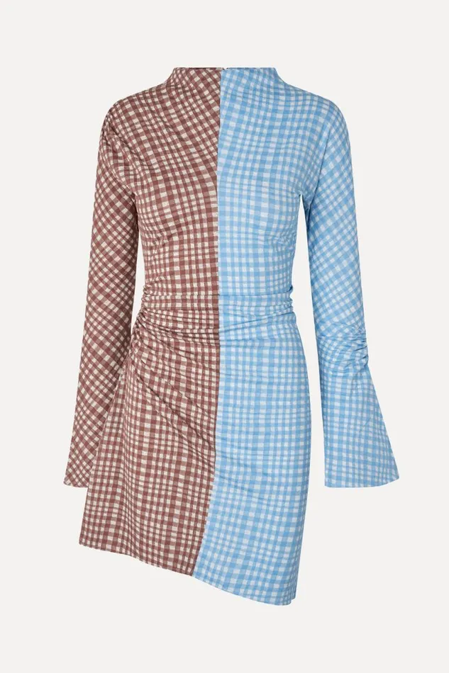 Stine Goya Dresses SGFeline Dress 8211 Brown Check 8211 Women