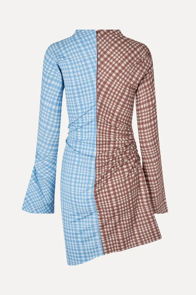 Stine Goya Dresses SGFeline Dress 8211 Brown Check 8211 Women