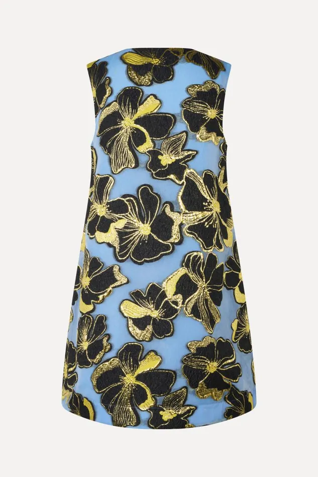 Stine Goya Dresses Sleeveless VNeck Short Dress 8211 Blue Anemone Jacquard 8211 Women