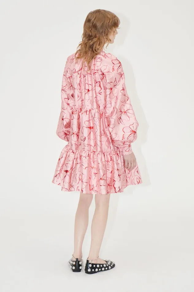 Stine Goya Dresses Tier Voluminous Mini Dress 8211 Foil Foliage 8211 Women