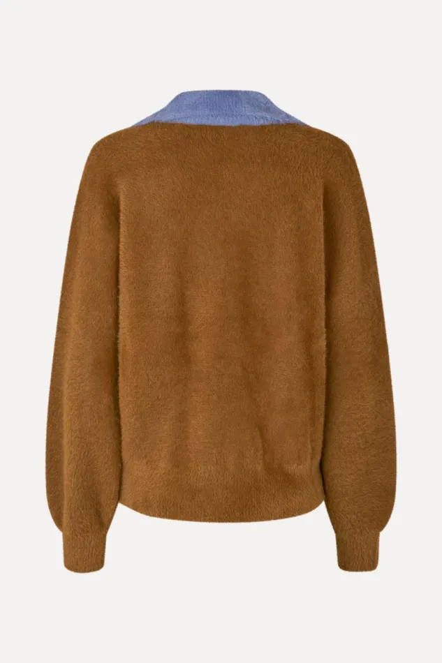 Stine Goya Knitwear Knit Polo 8211 Partridge Brown 8211 Women