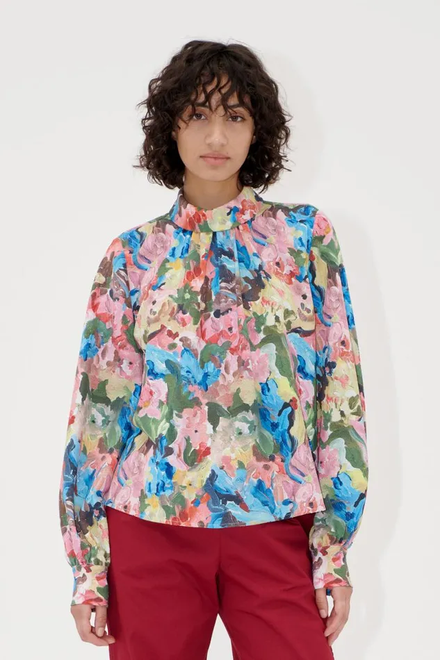 Stine Goya Tops and Shirts Gathered Long Sleeve Top 8211 Loves Me Loves Me Not 8211 Women