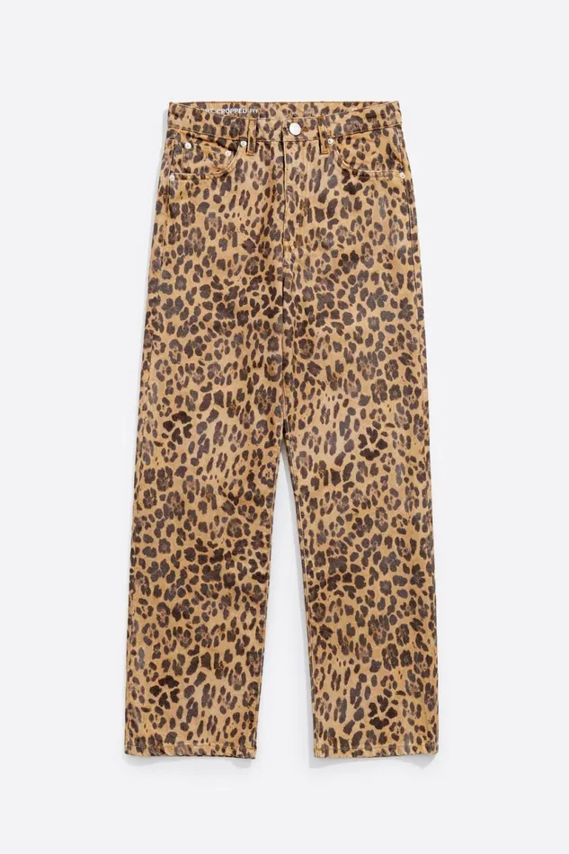 STRAIGHT CROPPED 8211 Beige Leopard Denim Jeans Leopard Natural Women Bimba Y Lola Denim