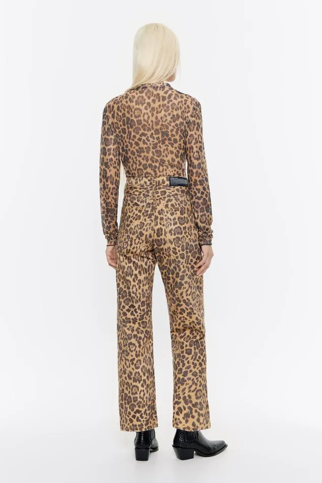 STRAIGHT CROPPED 8211 Beige Leopard Denim Jeans Leopard Natural Women Bimba Y Lola Denim