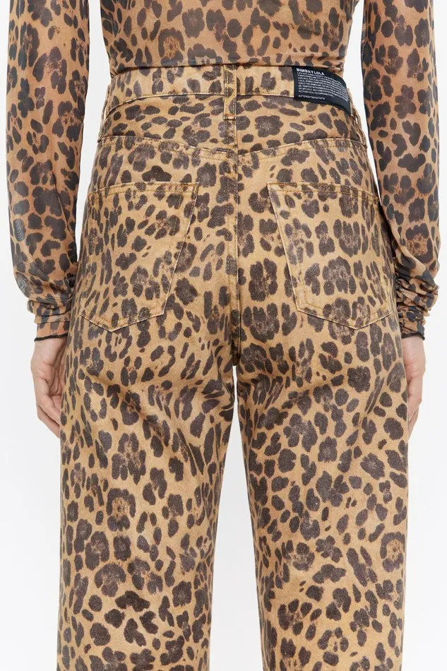 STRAIGHT CROPPED 8211 Beige Leopard Denim Jeans Leopard Natural Women Bimba Y Lola Denim