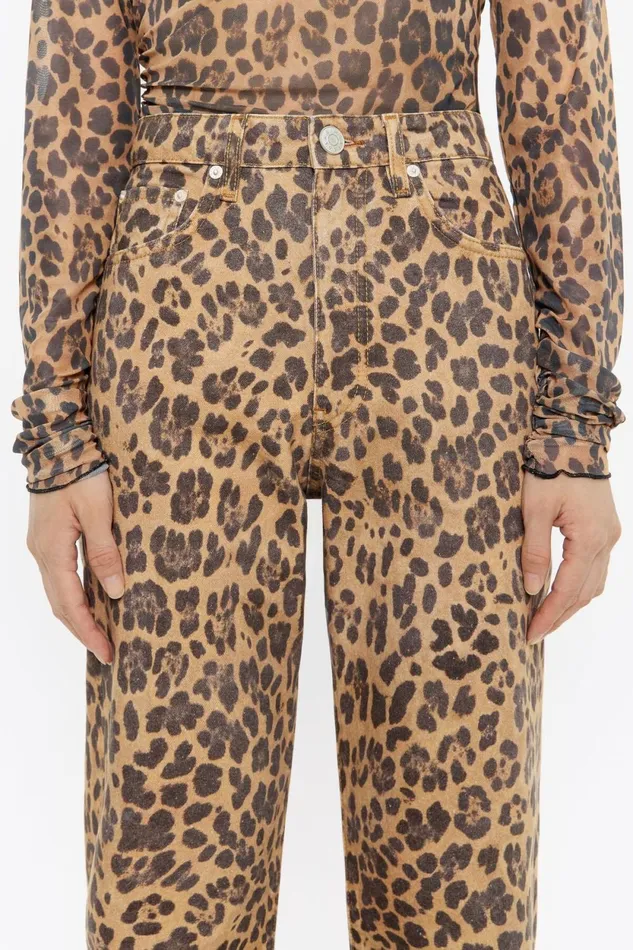 STRAIGHT CROPPED 8211 Beige Leopard Denim Jeans Leopard Natural Women Bimba Y Lola Denim