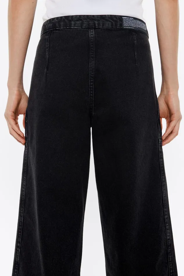 STRAIGHT CROPPED 8211 Black Wash Jeans Washed Denim Black Women Bimba Y Lola Trousers STRAIGHT CROPPED 8211 Black Wash Jeans Washed Denim Black Women Bimba Y Lola Trousers