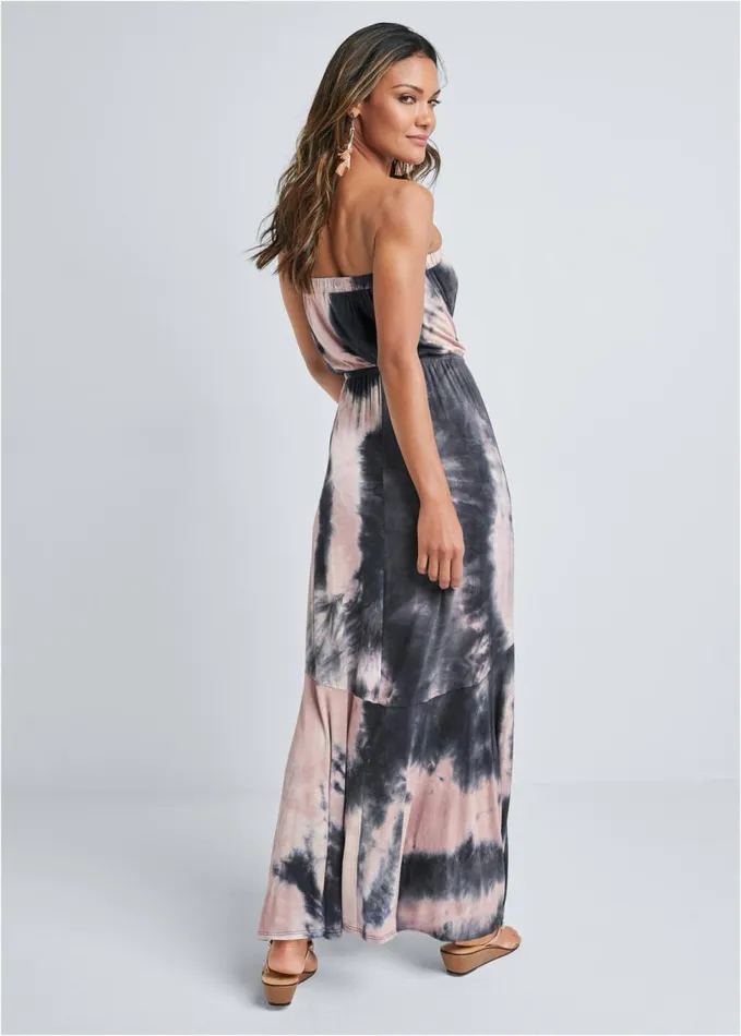 STRAPLESS MAXI DRESS Black Multi Women VENUS Sundresses