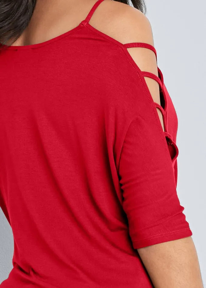 STRAPPY SURPLICE TOP Red Women VENUS Casual Tops