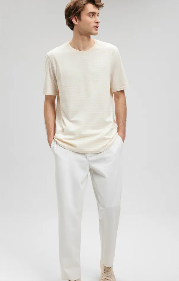 Striped Crew Neck TShirt In Shortbread Men Mavi Jeans TShirts Striped Crew Neck TShirt In Shortbread Men Mavi Jeans TShirts