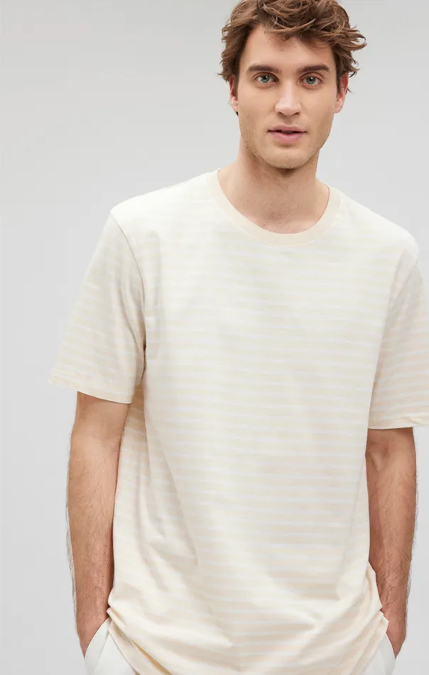 Striped Crew Neck TShirt In Shortbread Men Mavi Jeans TShirts Striped Crew Neck TShirt In Shortbread Men Mavi Jeans TShirts