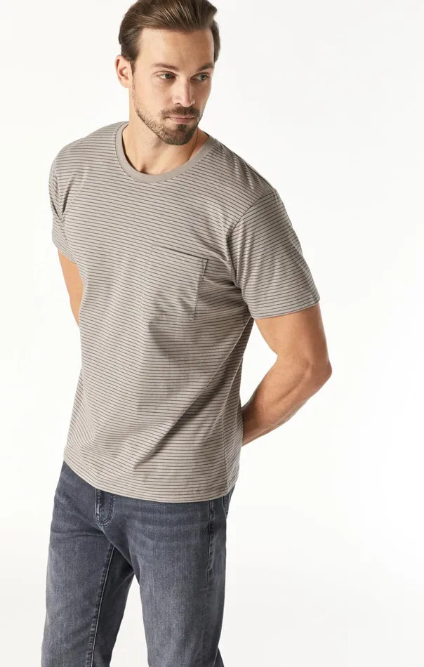Striped TShirt In Moon Rock Men Mavi Jeans TShirts