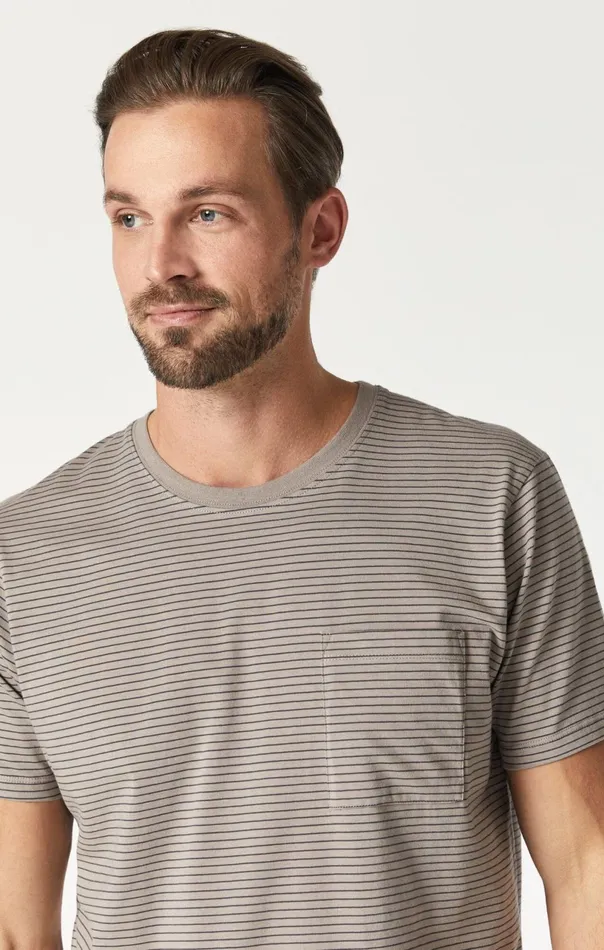 Striped TShirt In Moon Rock Men Mavi Jeans TShirts