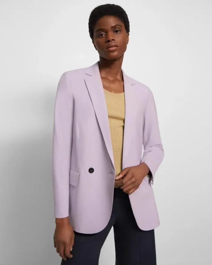 Suits Women Theory Oversized Boy Blazer In Good Wool Wisteria