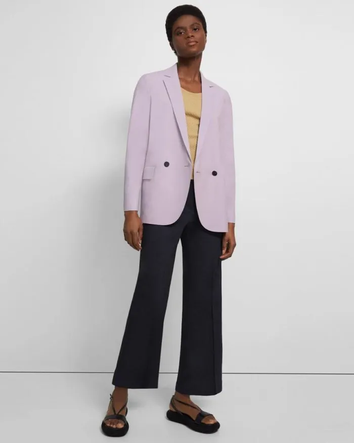 Suits Women Theory Oversized Boy Blazer In Good Wool Wisteria