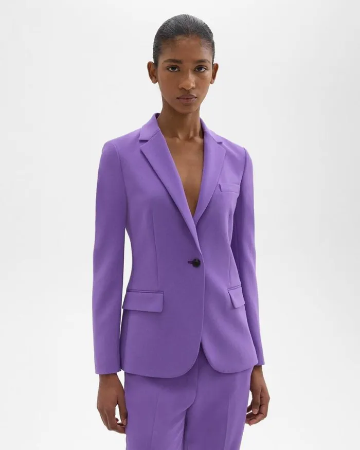 Suits Women Theory Staple Blazer In Admiral Crepe Bright Peony