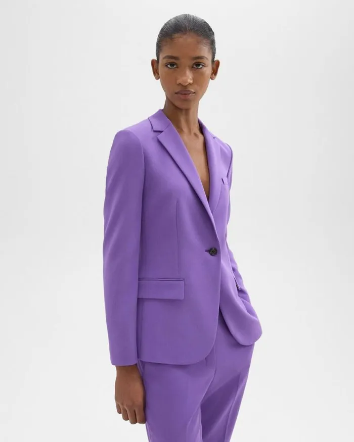 Suits Women Theory Staple Blazer In Admiral Crepe Bright Peony