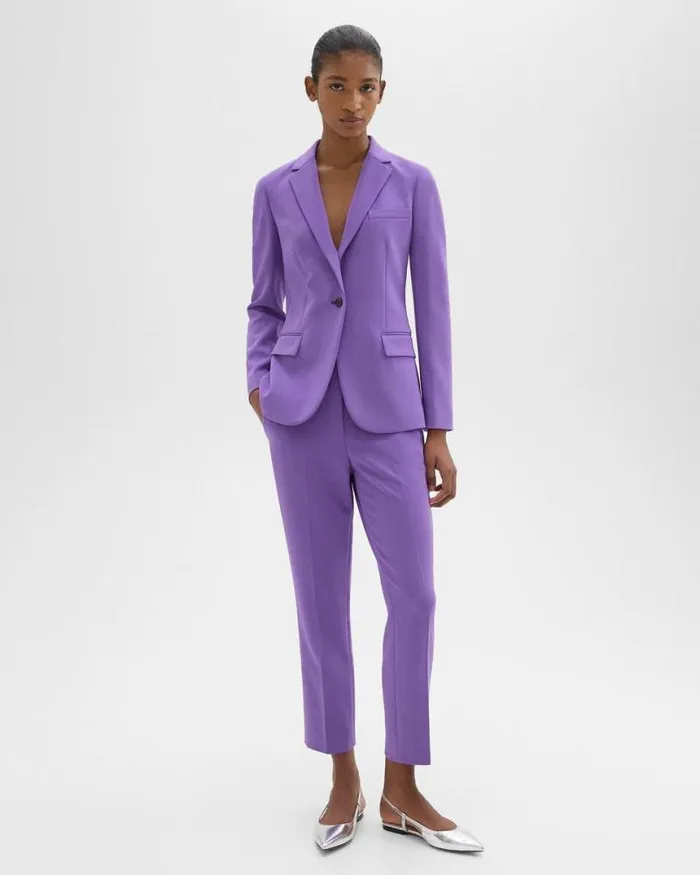 Suits Women Theory Staple Blazer In Admiral Crepe Bright Peony