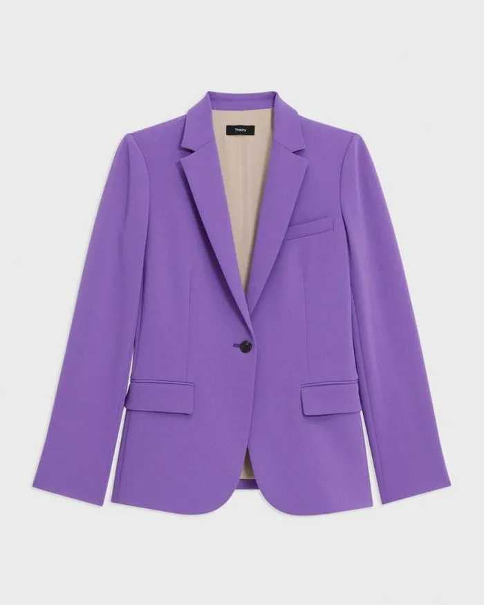 Suits Women Theory Staple Blazer In Admiral Crepe Bright Peony
