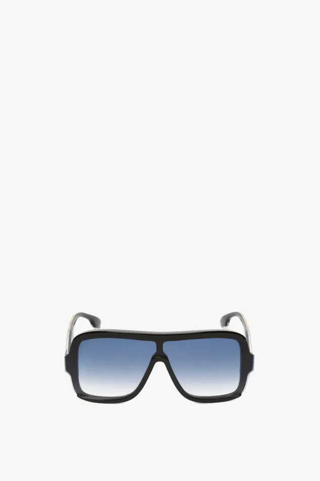 Sunglasses Women Victoria Beckham Layered Mask Sunglasses In Black Gradient