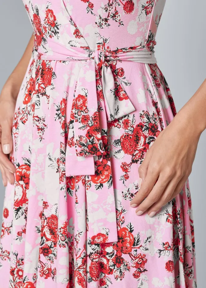 SURPLICE FLORAL DRESS Pink Multi Women VENUS Sundresses