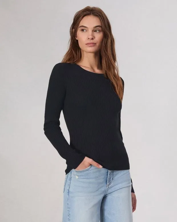 Sweaters and Sweatshirts Women Rag and Bone Audrina Washable Wool Crew Black