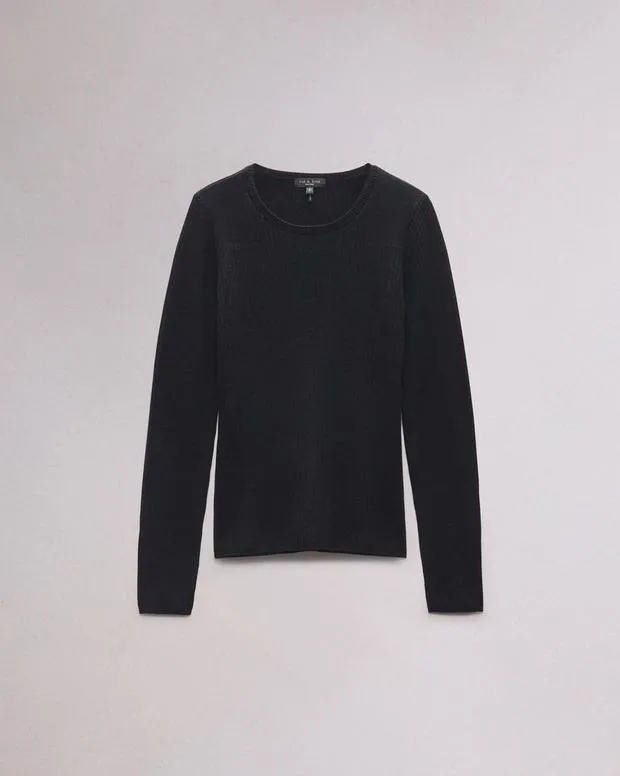 Sweaters and Sweatshirts Women Rag and Bone Audrina Washable Wool Crew Black