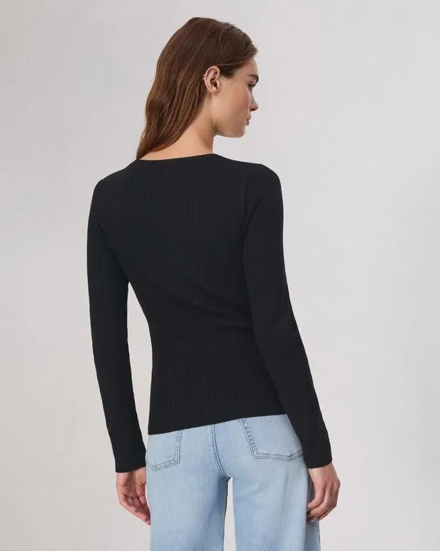 Sweaters and Sweatshirts Women Rag and Bone Audrina Washable Wool Crew Black