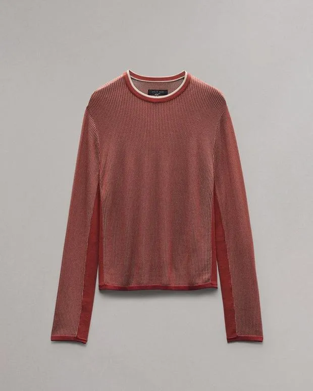 Sweaters Men Rag and Bone Harvey Crewneck Sweater Maroon