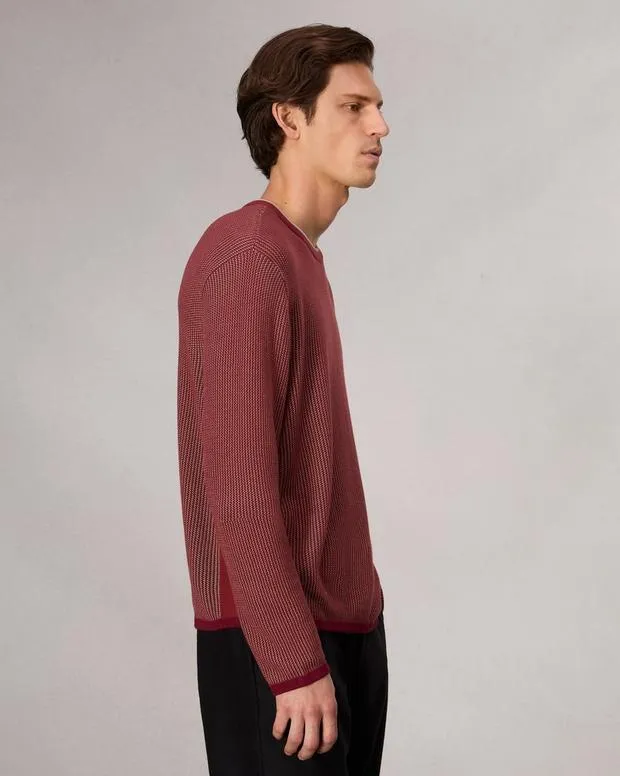 Sweaters Men Rag and Bone Harvey Crewneck Sweater Maroon